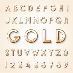 Vector Gold Vintage Alphabet