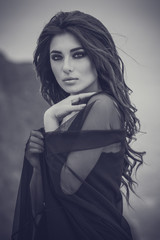 Closeup Portrait of beautiful young woman