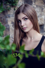 Naklejka premium beautiful city woman has walking on a street