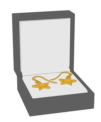 cartoon image of earrings in boxes