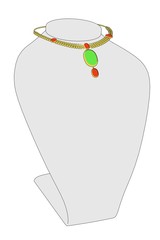 2d cartoon image of necklace jewel