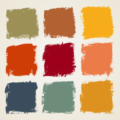 Grunge ink hand-drawn colorful squares