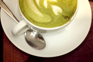 Green tea and milk
