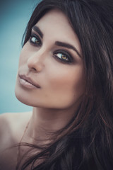 Naklejka premium Closeup Portrait of beautiful young woman
