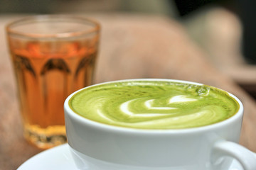 Green tea and milk