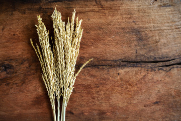 wheat on old wood background