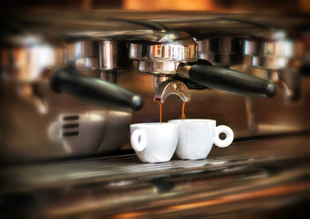 Italian espresso machine in a restaurant