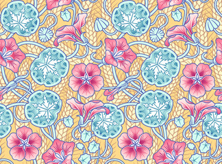 Nasturtium classic floral pattern
