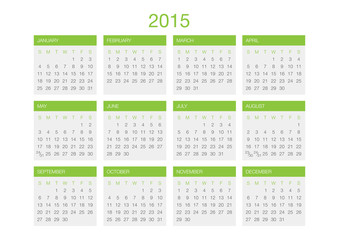 Calendar 2015 Vector Template