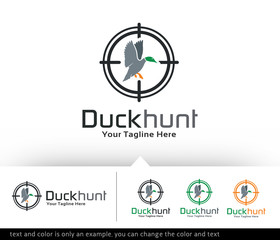 Duck Hunt Logo Design Template - Vector