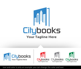 Fototapeta premium City Book Library Logo Design Template - Vector