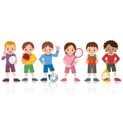 スポーツをする子供たち