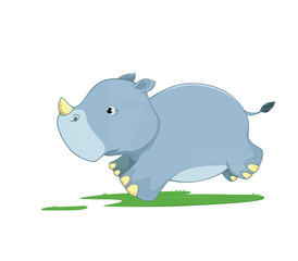 cute rhino running