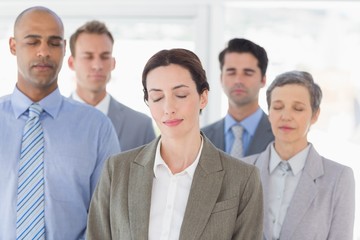 Fototapeta premium Business team relaxing eyes closed