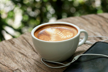 Vintage latte art coffee