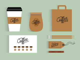 Mockup. Coffee shop elements. Vector design.