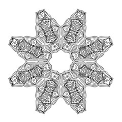 Round ornament. Ethnic mandala. Vector art