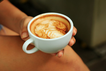 Vintage latte art coffee