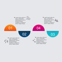 Set of colorful text box with steps, trendy colors.