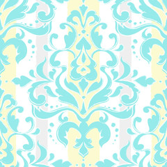 Damask seamless pattern. Hand drawing style