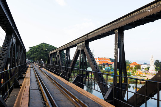 Iron bridge for train, Kanchanaburi province,Thailand.
