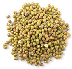 Mung beans over white background