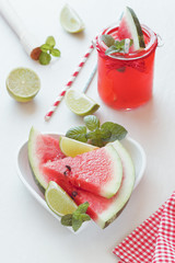 Fresh watermelon with juice