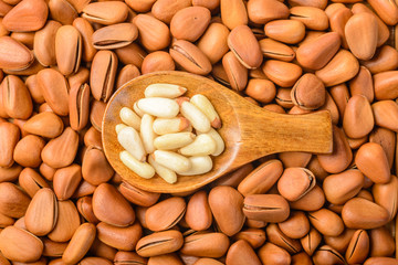 pine nuts background