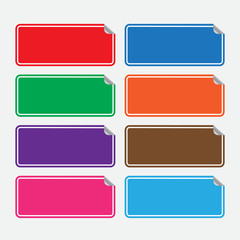 Web stickers, tags and banners. Set of colourful stikers