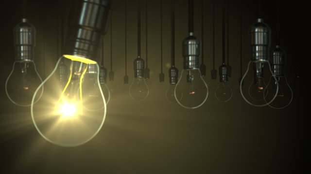 Light bulb animation. swing glow rising, 
Great idea inspiration for expand confidence team successful.