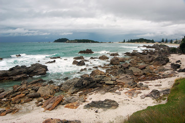 Fototapeta na wymiar Beach Landscape, Tauranga City, North Island, New Zealand