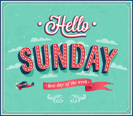 Hello Sunday typographic design.