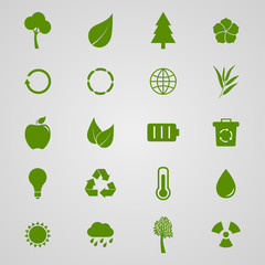 Set of ecology icons, vector illustration