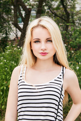 Fototapeta premium beautiful girl outdoors in spring