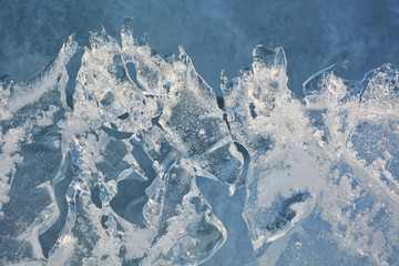 Ice pattern closeup. Picture can be used as a background