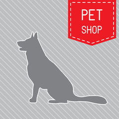 silhouette of dog on the poster for veterinary shop or clinic