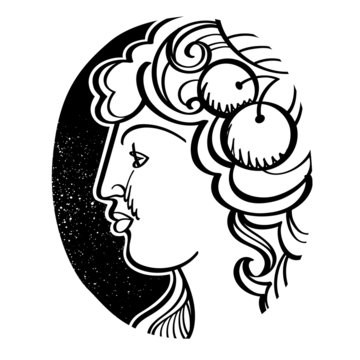 recommend clip art: Woman’s profile - Demeter, ancient Greek goddess of fertility, agriculture, grain, and harvest