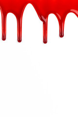 Blood oozing on white background