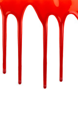 Blood dripping on white