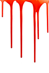 Dripping blood on white