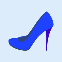 Girl's blue shoe isolated