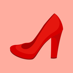 Girl's red shoe isolated