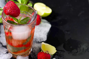 Refreshing summer drink with Strawberry