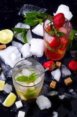 Refreshing summer drink with Strawberry