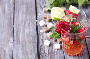 Refreshing summer drink with Strawberry