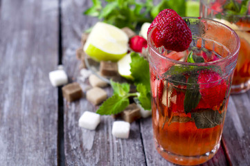 Refreshing summer drink with Strawberry