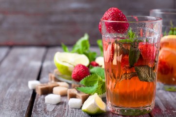 Refreshing summer drink with Strawberry