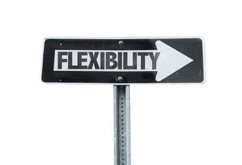 Flexibility direction sign isolated on white
