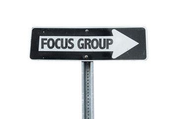 Focus Group direction sign isolated on white