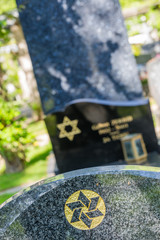 Jewish cemetery: Star of David on the tombstone